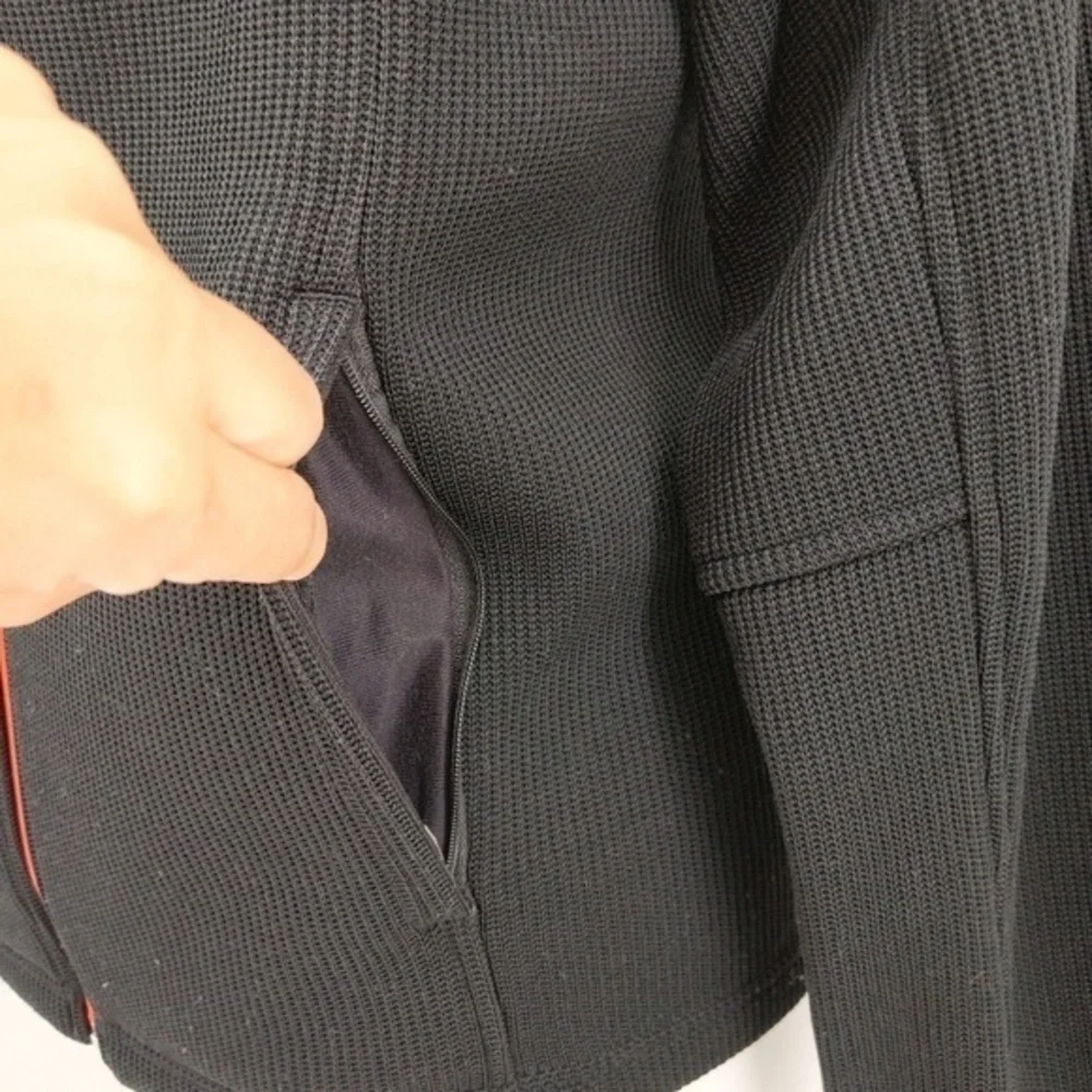 Spyder jacket black zip‎ up waffle knit